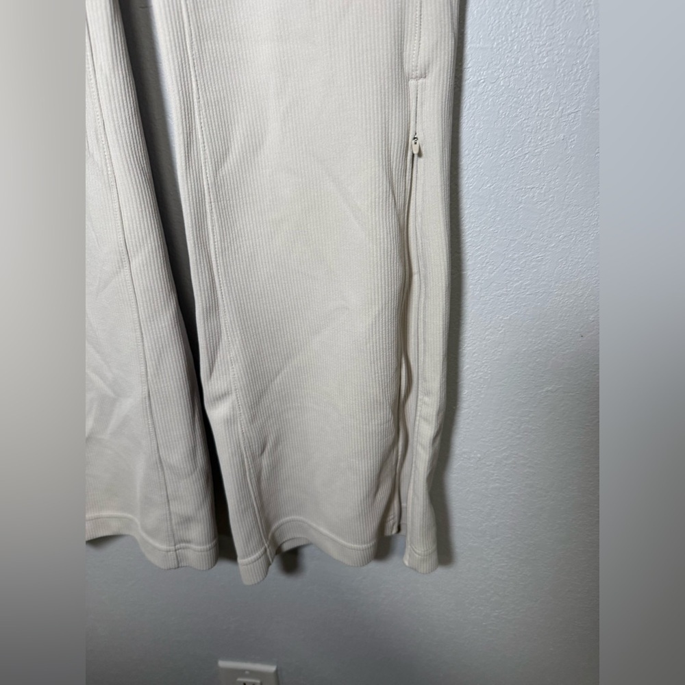 Lululemon Ribbed High Rise Flare Pants Cream White Lounge Athleisure Size 8 tall - Picture 6 of 9